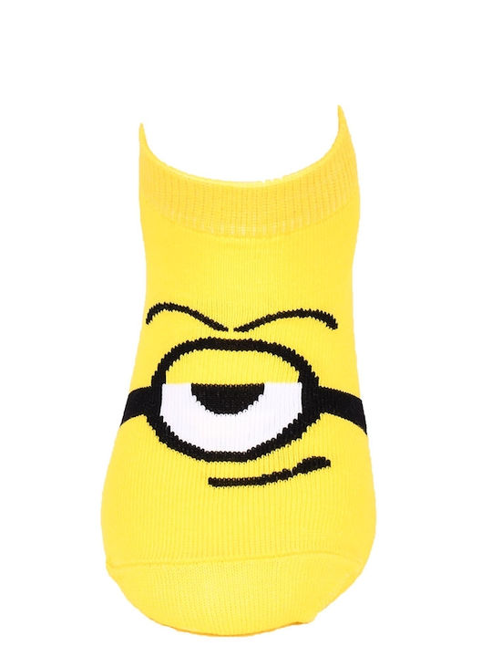 Like socks with minnions patterns 1 pair Yellow