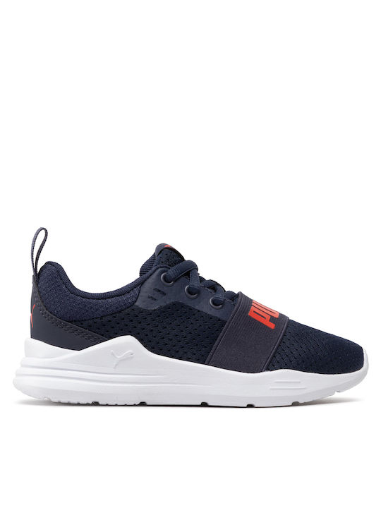 Puma Kids Sports Shoes Running Wired Run Navy Blue