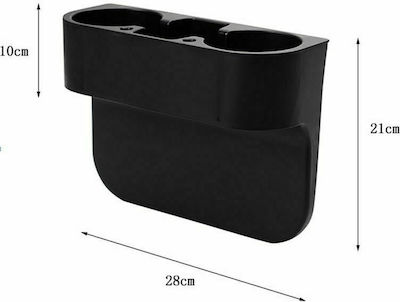 Multiple use Car 2 Cups Holder for Console Δερμάτινη Μαύρη