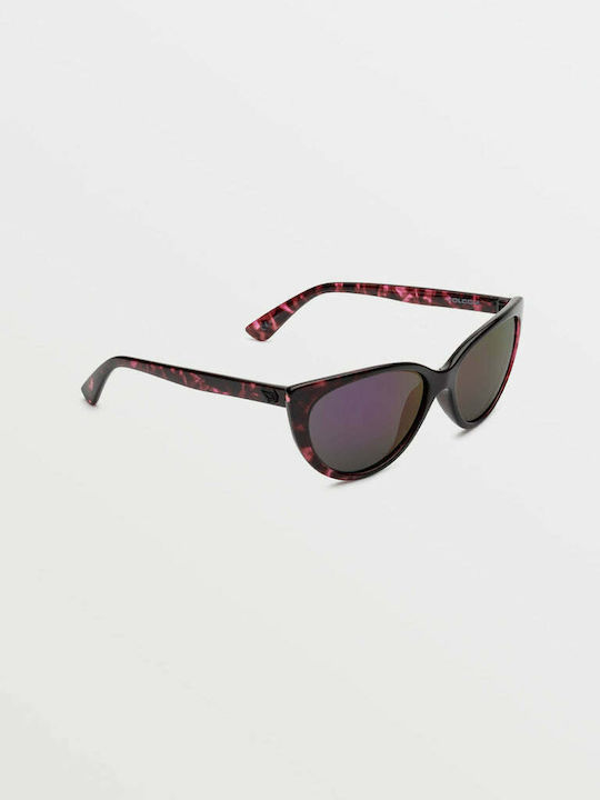 Volcom Butter Women's Sunglasses with Plastic Frame Gloss Purple Tort / Gray VE02703421