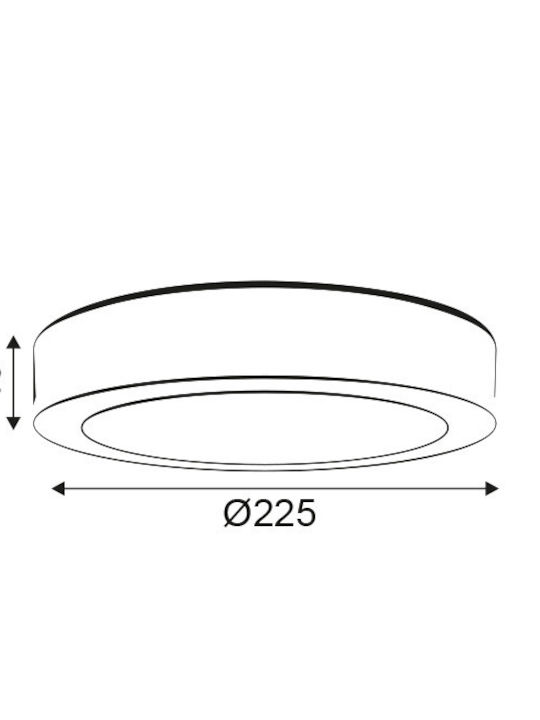 Aca Rund Draußen LED Panel 20W mit Kaltweiß Licht 6000K