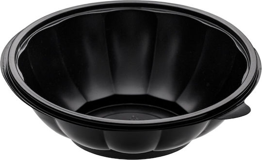 Intertan Disposable Plastic PET Tableware for Salads 750ml Black 50pcs