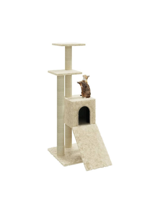 vidaXL Scratching Post Cat Trees Beige Ceiling 4 levels 35x54x92cm