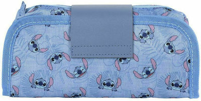 Fabric Pencil Case Stitch with 1 Compartment Light Blue