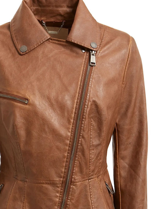 Damen Bikerjacke Tabac Braun