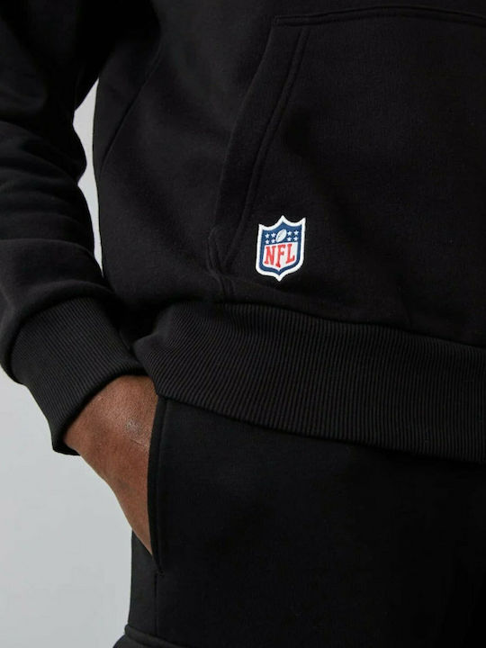 NFL Logo Script Team Φούτερ με Κουκούλα Μαύρο
