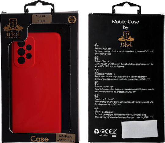 Idol 1991 Velvet Elite 4 Side Camera Guard Umschlag Rückseite Silikon Rot (Galaxy A33 5G)