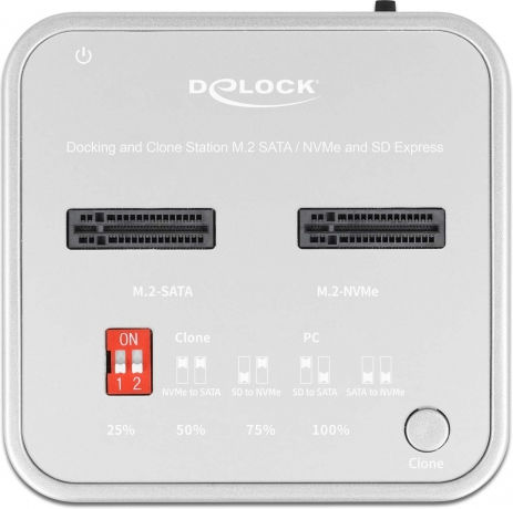 DeLock Hard Drive Docking Station PCIe/SATA M.2(2280)" with Connection USB-C (64138)