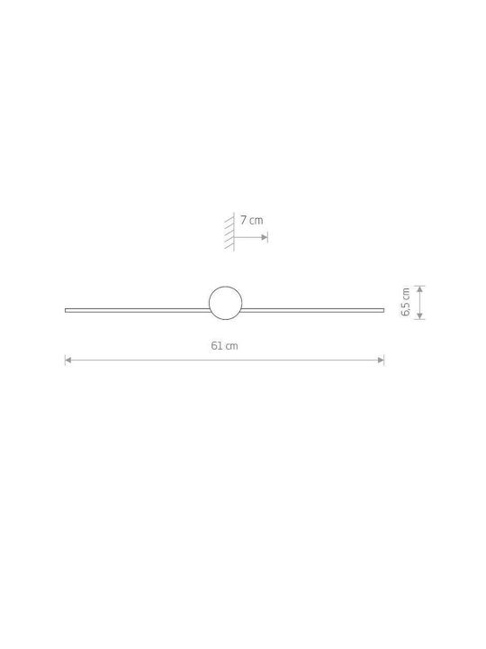 Nowodvorski Classic Lamp Bathroom with Integrated LED and Natural White Light Black 61x6.5cm