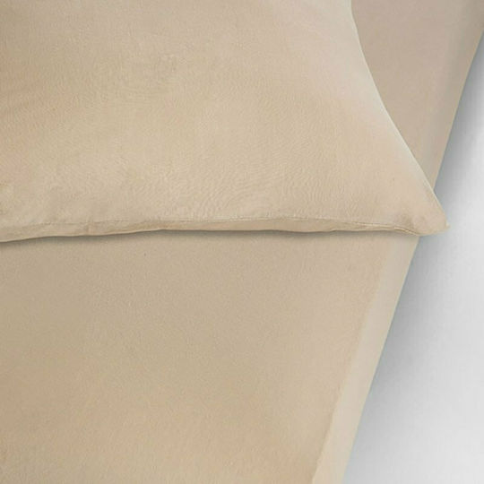 La Luna Чаршаф Единично с Ластик 100x200+30см. Jersey Beige Бежов