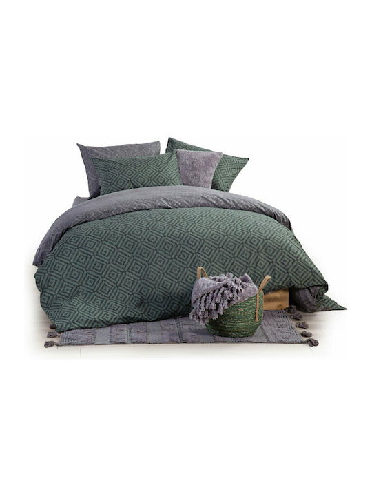 Nef-Nef Homeware Bettwäsche-Set Einzel Flanell 160x260cm. Winsome Green 3Stück