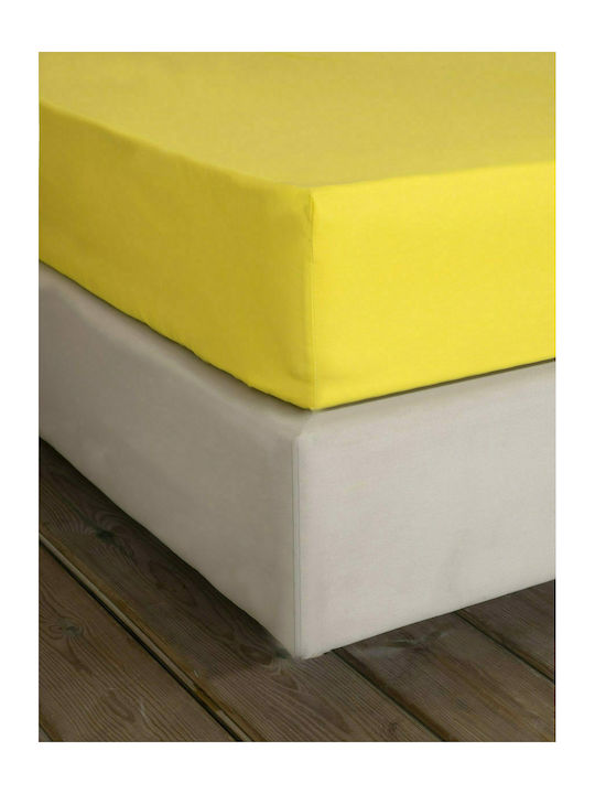 Nima Sheet for Single Bed with Elastic 100x200+32cm. Unicolors Yellow