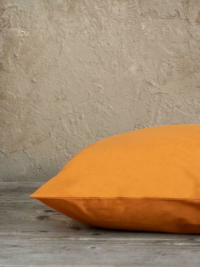 Nima Bettlaken Super-Doppel mit Gummiband 160x200+32cm. Unicolors Deep Orange