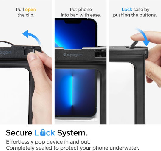 Spigen A601 Wasserdichtes Gehäuse bis 6.9" Schwarz AMP04525