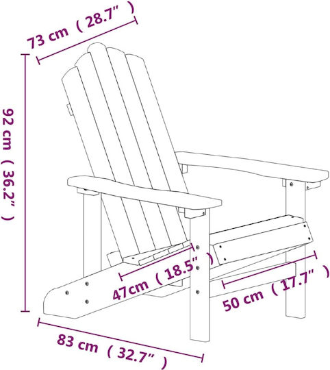 vidaXL Garten- und Outdoor-Möbelsets Wohnzimmer Typsatz für kleinen Balkon Adirondack 3 Stück Braune