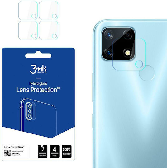 3MK Lens Full Cover 4pcs Camera Protection Tempered Glass Transparent for the Realme 7i
