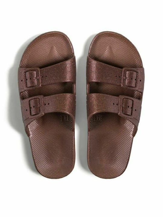 Freedom Moses Vanilla Glitter Flip Flops Καφέ