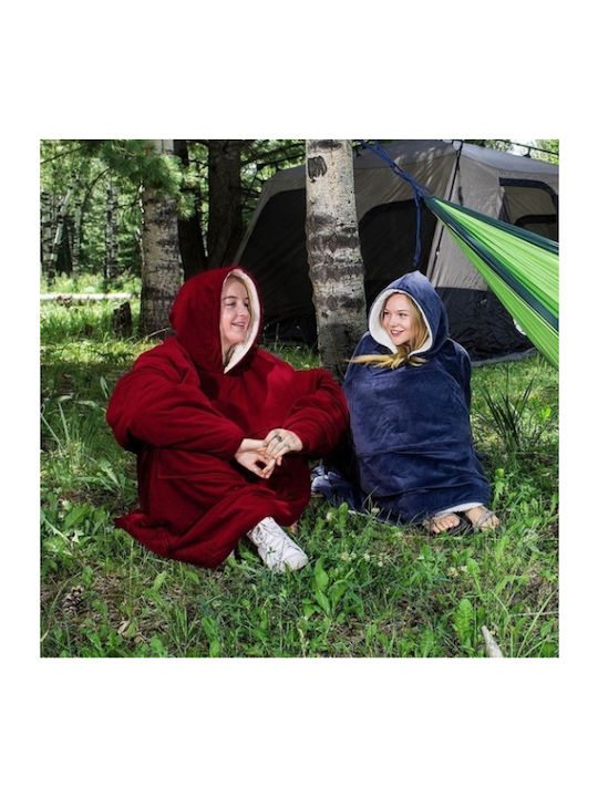 Ontel Huggle Plush Одеяло Sherpa с Ръкави 70x90 см Синьо