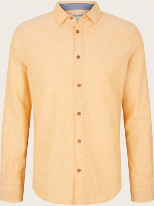 Langärmlig Leinen Hemd Orange