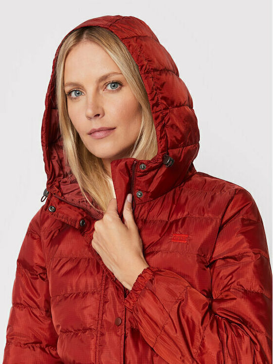 Edie Scurtă Jachetă de femei Puffer Roșu