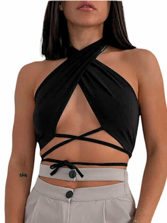 Women's Summer Crop Top Sleeveless Black