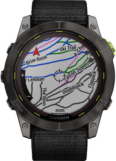 Garmin Enduro 2 Solar Titanium 51mm Αδιάβροχο Smartwatch με Παλμογράφο (Grey DLC Titanium with UltraFit Nylon Strap)