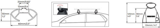 Menabo Delta 123cm. for Cars with Factory Bars (with Roof Rack Legs) Black