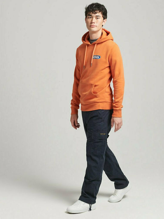 Superdry Men's Sweatshirt with Hood and Pockets Orange