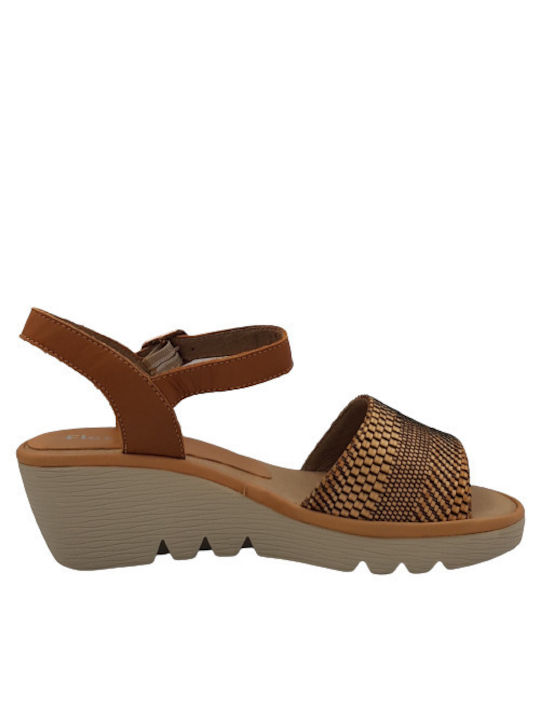 FLEX & GO Platform sandal Taba CL0418 CAMEL