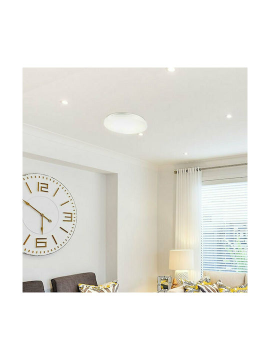 V-TAC Κλασική Πλαστική Πλαφονιέρα Οροφής με Ενσωματωμένο LED σε Λευκό χρώμα 35cm