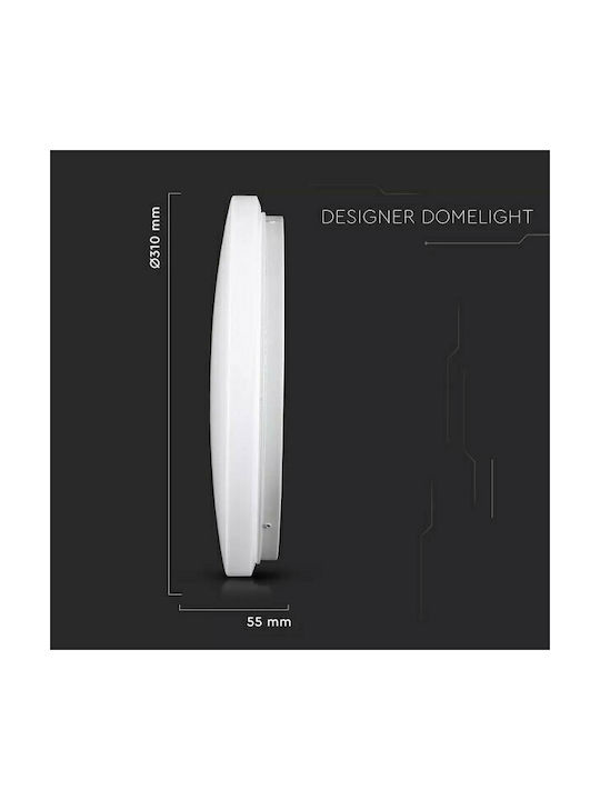 V-TAC Ceiling Mount Light 31cm White with Integrated LED