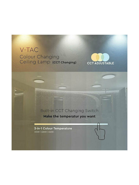 V-TAC Ceiling Mount Light 31cm White with Integrated LED