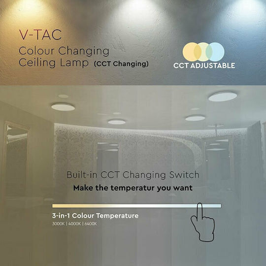 V-TAC Ceiling Mount Light 31cm White with Integrated LED
