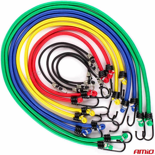 Elastic Straps 4mmx25cm 4 Pieces 8mmx45cm 2 Pieces 8mmx60cm 2 Pieces 8mmx75cm 2 Pieces 8mmx90cm 2 Pieces Amio 12 Pieces