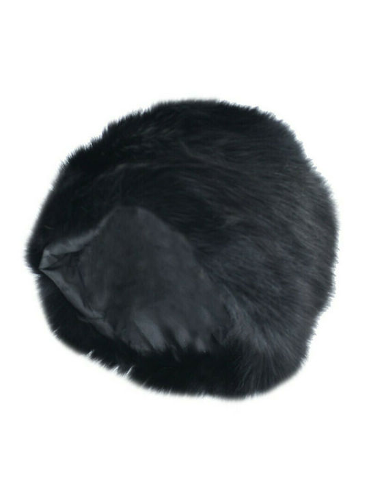 Leather 100 FUR WOMEN'S HAT FOX CODE: 24-W-CAP-THEO-672212-2 (BLACK)