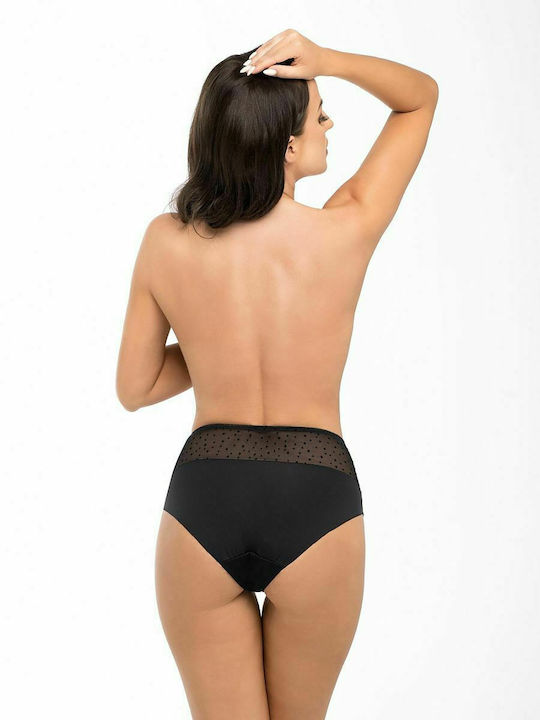 Babell Baumwolle Damen Slip Nahtlos mit Spitze Schwarz