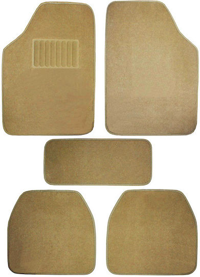 Auto Gs Satz Vorder- und Hintermatten Universal 5Stück aus Teppichboden Beige