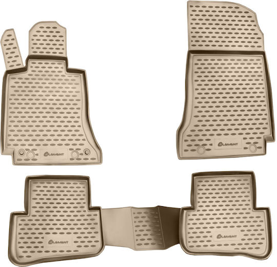 Novline Set of Front and Rear Mats 4pcs for Mercedes-Benz S 1998-2005 Black / Beige