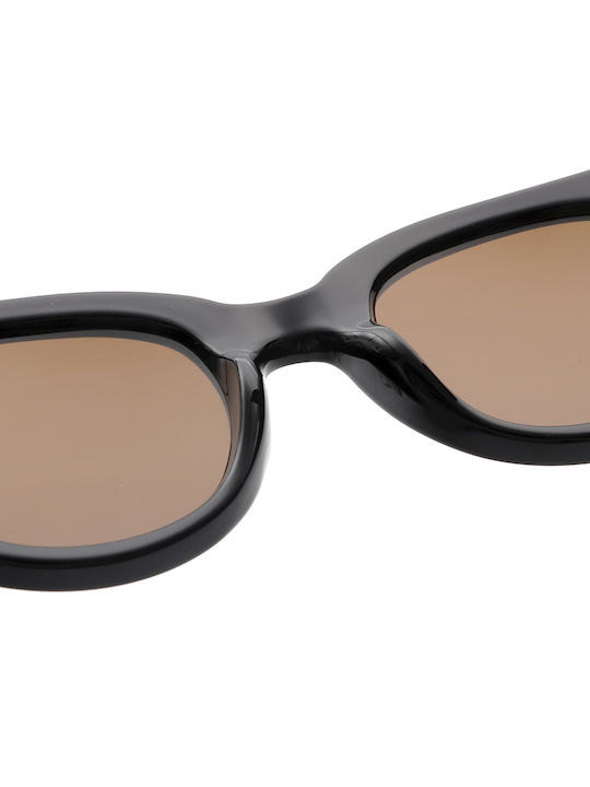 A.Kjaerbede Lilly Sunglasses with Black Acetate Frame and Brown Lenses KL2215-009
