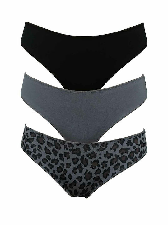 Βαμβακερά Women's Brazil 3Pack All Over / Anthracite / Black