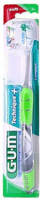 GUM Technique+ Compact 491 Manual Toothbrush Soft Green 1pcs