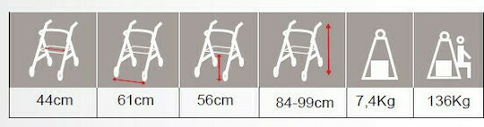 Mobiak Moretti Foldable Wheeled Walker Aluminum Black