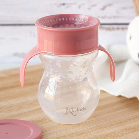 Kiokids Παιδικό Ποτηράκι από Πλαστικό Ροζ 270ml για 10m+