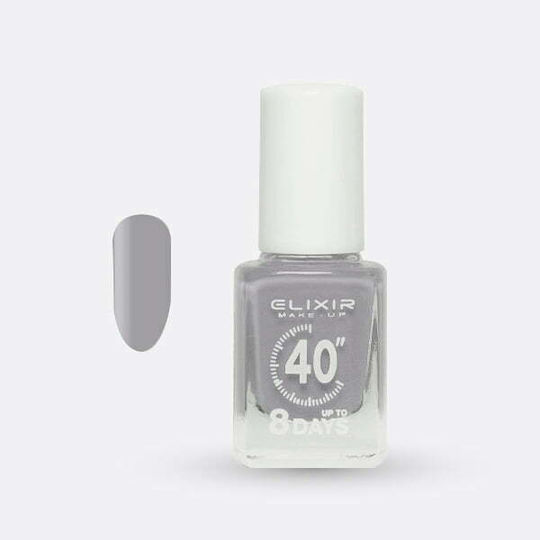 Elixir 40″ До 8 Дни Гланцов Дълготраен Лак За Нокти Бързо Съхнещ 441 Облачен Сив 13мл