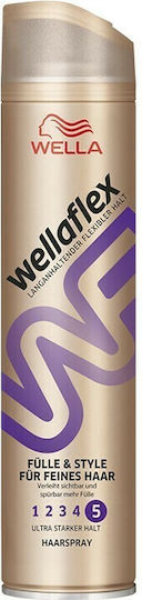 Wella Wellaflex Plinătate Pentru Păr Subțire Lac Pentru Fixare Foarte Puternică 250ml