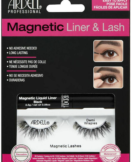 Ardell Demi Wispies Magnetic False Eyelashes Black Liner & Lash