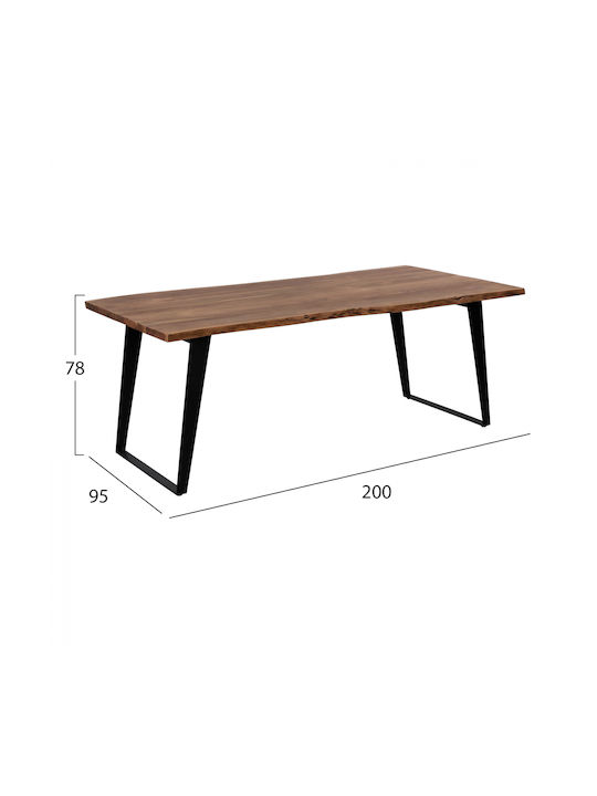 Montana Table Dining Room from Solid Wood & Metal Acacia 160x90x78cm