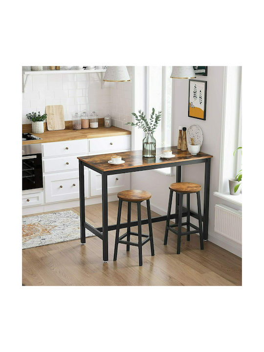 Stool Bar Metallic Black 2pcs 32x32x65cm