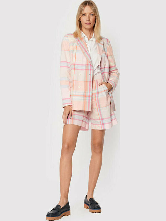 Tommy Hilfiger Madras Women's Double Breasted Blazer Checked