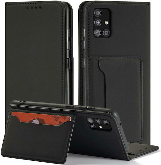 Hurtel Magnet Card Wallet Δερματίνης Μαύρο (Galaxy A12)